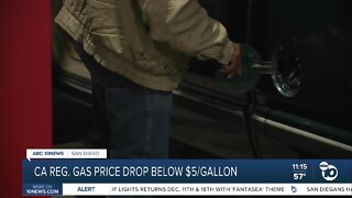 SD & CA gas prices fall below $5 for first time since March