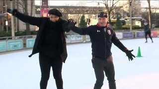 Speed skating lessons from an Olympian at Red Arrow Park in Milwaukee