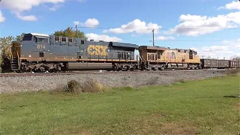 CSX B521 Loaded Pipe Train with UP Power from Sterling, Ohio October 8, 2022