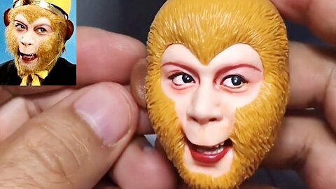 Clay sculpture - Monkey King made from polymer clay