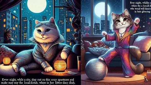 Cat wearing a disco outfit | Kidz Maze Cartoon #cat #aicat7 #trending #cartoon #cataitu cat video