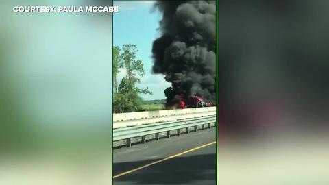 Tractor-trailer fire on I-75 | Courtesy: Paula McCabe