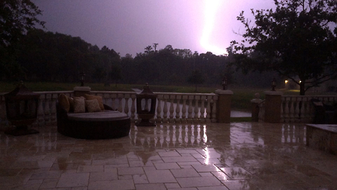 Dramatic sheet lightning illuminates Florida sky