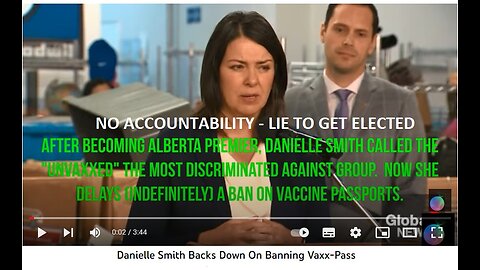 Danielle Smith Backs Down On Banning Vaxx-Pass - Voting is Useless NO Accountability