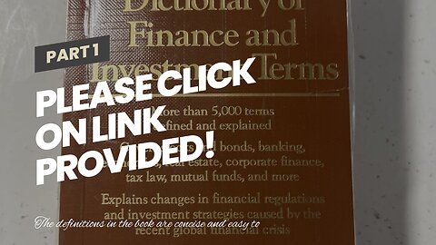 Please click on link provided! Dictionary of Finance and Investment Terms