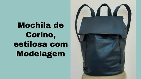 Mochila de corino estilosa com modelagem