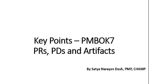 MANAGEMENT YOGI: Key Notes on PMBOK7 - Principles, Performance Domains and Artifacts