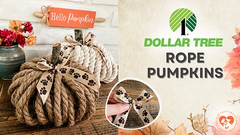 Dollar Tree DIY Nautical Rope Pumpkins