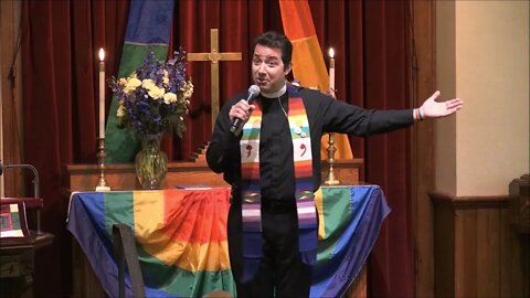 "Open & Affirming Sunday" - Gay Christian church teaching genderfluidity and pronouns on Pride Month