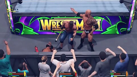 WWE Roman Reigns vs John Cena vs The Rock Legend Mode