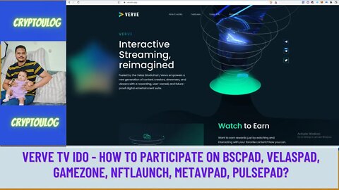 Verve TV IDO - How To Participate On Bscpad, Velaspad, Gamezone, NFTlaunch, Metavpad, Pulsepad?