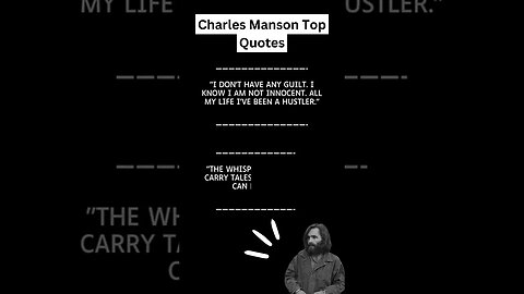 Charles Manson Quotes! #quotes #crime #truecrime #criminal #charlesmanson #shorts #horrorshorts