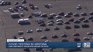 Long lines forming once again at Arizona COVID-19 testing sites