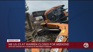 NB US-23 at Warren Road closed for weekend