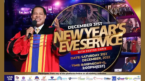 💥TOMORROW💥 New Year's Eve Service with Pastor Chris Oyakhilome | December 31, 2022 at 2pm Eastern