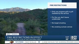 Fire restrictions go into effect in Arizona