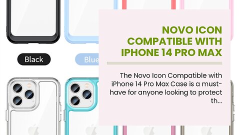 Novo Icon Compatible with iPhone 14 Pro Max Case Clear, Transparent Shockproof Protective Soft...