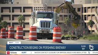 Construction begins on Pershing Bikeway