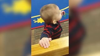 Baby Boy Falls Over When He Tries To Walk By Himself