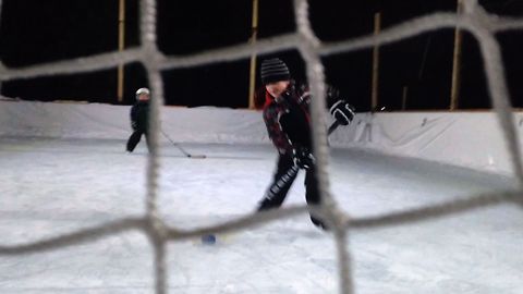 Backyard Ice Hockey Fail