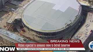 Detroit Pistons to announce move to downtown Detroit on Tuesday, sources say