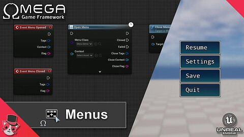 Menus - Omega Game Framework | Unreal Engine Tutorial