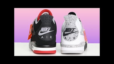 Comparing Bred vs White Cement Air Jordan 4