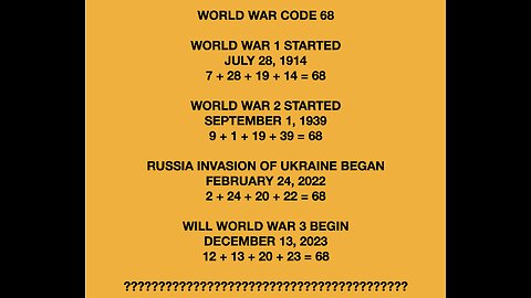 WILL WORLD WAR 3 BEGIN DECEMBER 13, 2023?