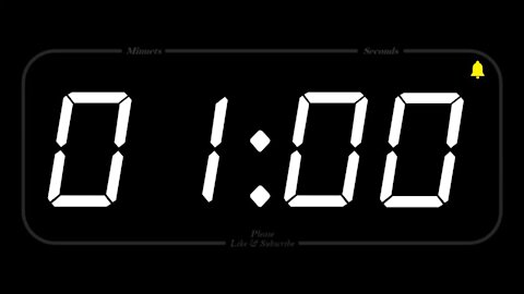 1 MINUTE TIMER WITH ALARM Full HD COUNTDOW