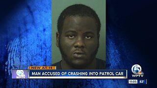 Man accused of crashing into patrol car, attacking K-9