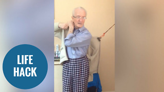 Elderly man's simple solution to helping Parkinson's sufferers put a coat on