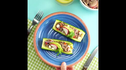 Zucchini Boats with Shredded Beef