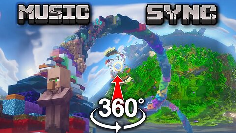 Minecraft Music Sync - Once in a While by Corticus (360° VR Edition) [128 Chunk Render Distance]