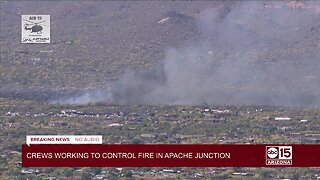 Large brush fire threatens homes in Apache Junction