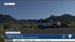 Deadly wreck shuts down eastbound I-10 Thursday near Picacho