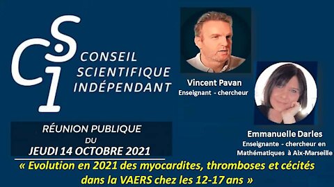 CSI n°27 - E. Darles et V. Pavan - Evol. 2021 myocardites, thromboses, cécités (VAERS) =>12-17 ans