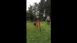 Slow motion agility slalom