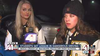 Mock crash scenario shows Ray-Pec High School students dangers of distracted driving