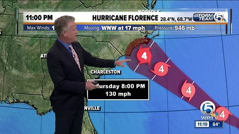 Hurricane Florence 11pm update - 9/11/18