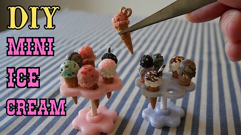 ＜DIY＞How to make miniature ice creams and stand🍦/＜DIY＞ミニチュアアイスクリーム＆スタンド