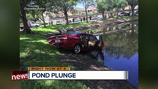 Clearwater Fire Medics save 91-year-old man from sinking car after crashing into pond