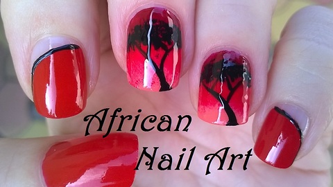 African night ombre nail art