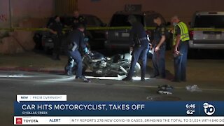 Car sought in hit-and-run that injured motorcyclist