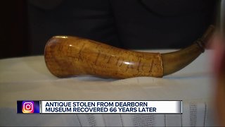 FBI helps recover 1757 powder horn stolen from Dearborn Historical Museum in 1952