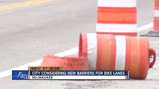 Milwaukee looking at different bike lane barrier options