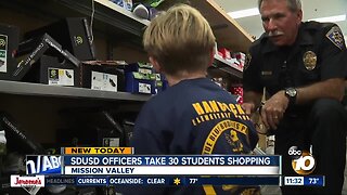 SD Unified officers take 30 San Diego students on school shopping spree