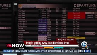 People getting away from Hurricane Irma