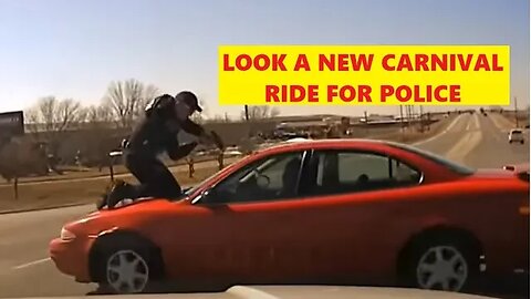 Another Foolish Officer Jumps On Hood Of Car - 60 MPH Later You Know What Happens