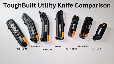 ToughBuilt Utility Knife Comparison, all 7 knives...