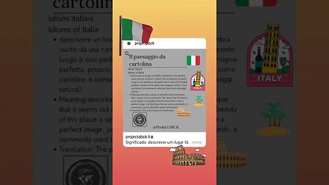 🇮🇹 Idioms in Italian/Idiomi italiani-il paesaggio da cartolina